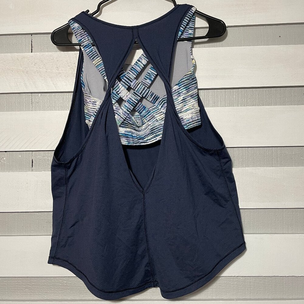 EUC Lululemon Ready & Go Tank Inkwell Blurry Belle Multi Women's 6 built in bra - Picture 6 of 10